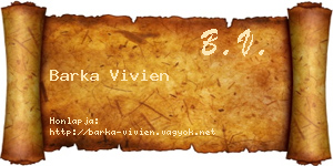Barka Vivien névjegykártya